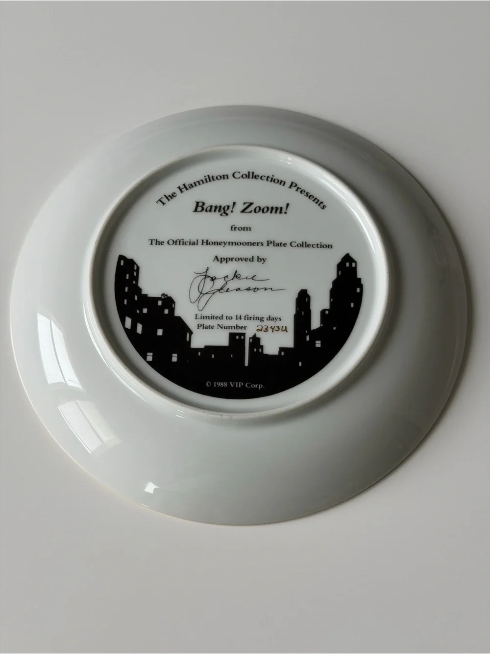 Vintage 1988 The Honeymooners“Bang! Zoom!” Collectore Plate-Hamilton Collection